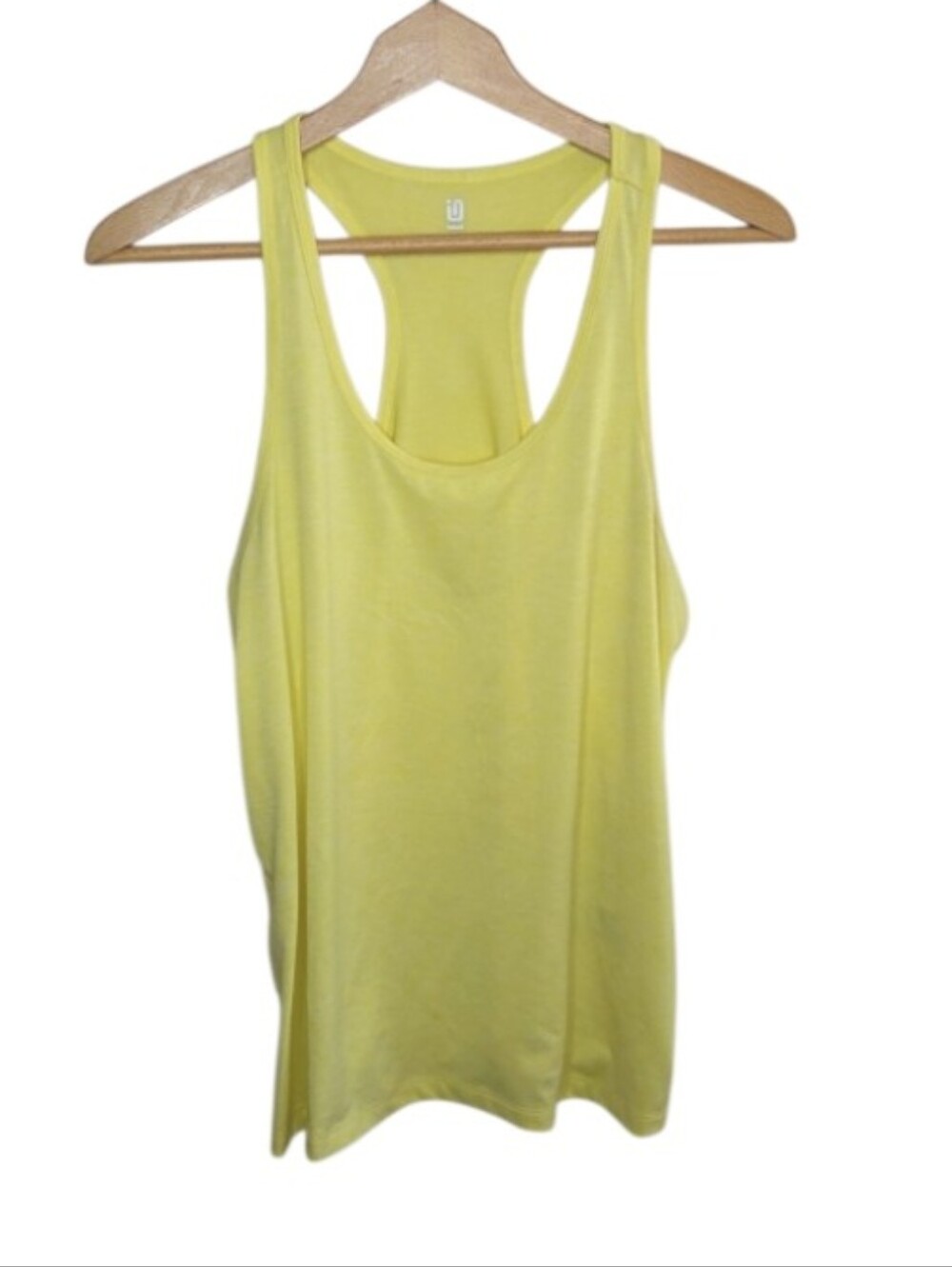Ideology Sunshine Yellow Racerback Scoop Neck Workout Tank Top Size Large Sporty